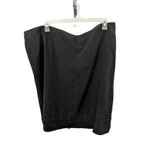 New York Clothing Co. Black Skirt with Metal Stud Detail Size 24W